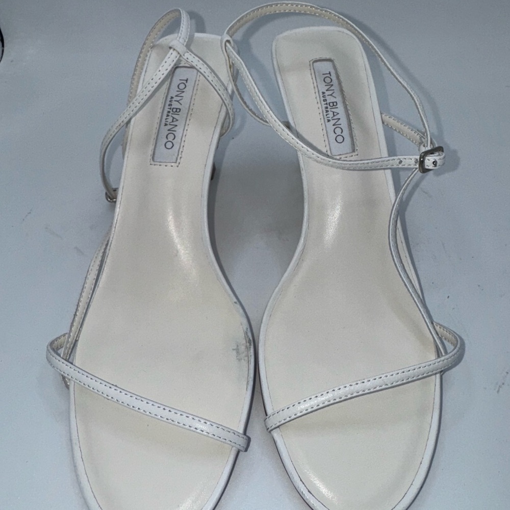Tony Bianco White Minimalist Sandals
